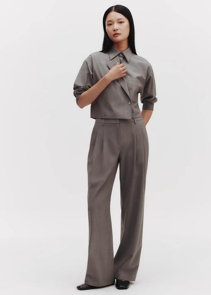TWP Sulli Pant in Ultra Fine Stretch Suiting Heather Grey – TRISH