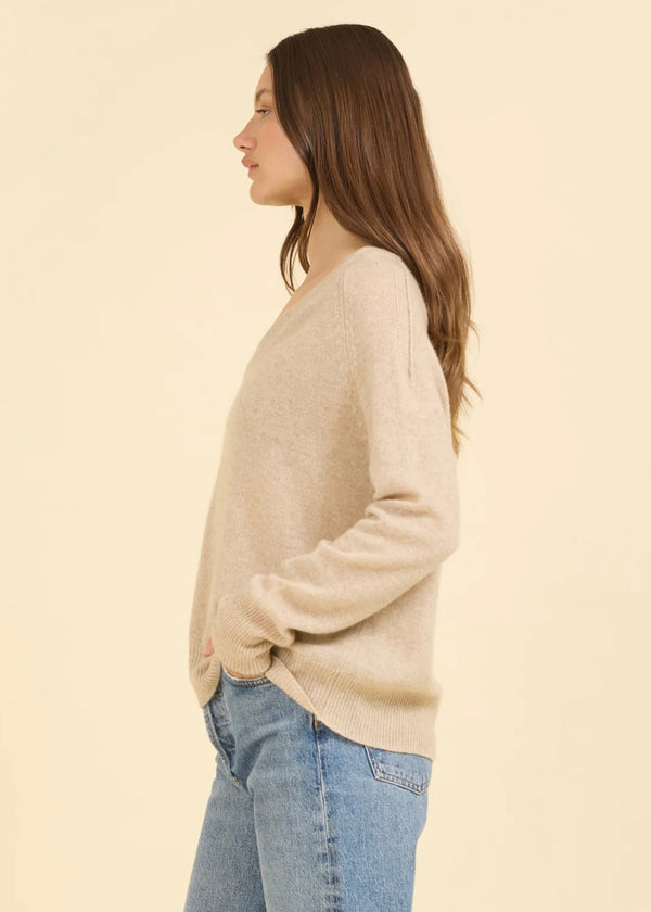 OGD Sloane Cashmere V-Neck Oatmeal