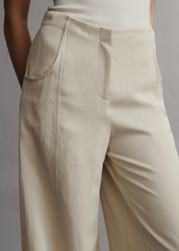 TWP Demie Pant in Coated Viscose Linen French Butter