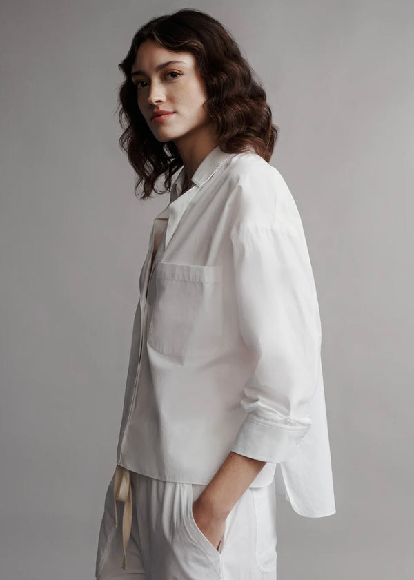 TWP Day After Shirt in Vintage Washed Cotton Poplin White