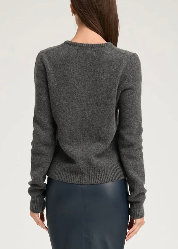 SPRWMN Cashmere Heavy Knit V-neck Sweater-Charcoal