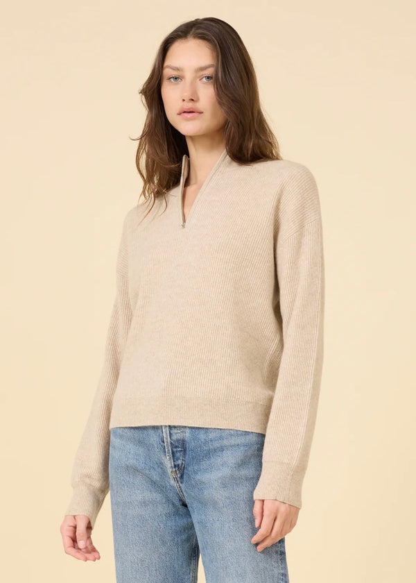 OGD Colorado Half-Zip Cashmere Pullover Oatmeal
