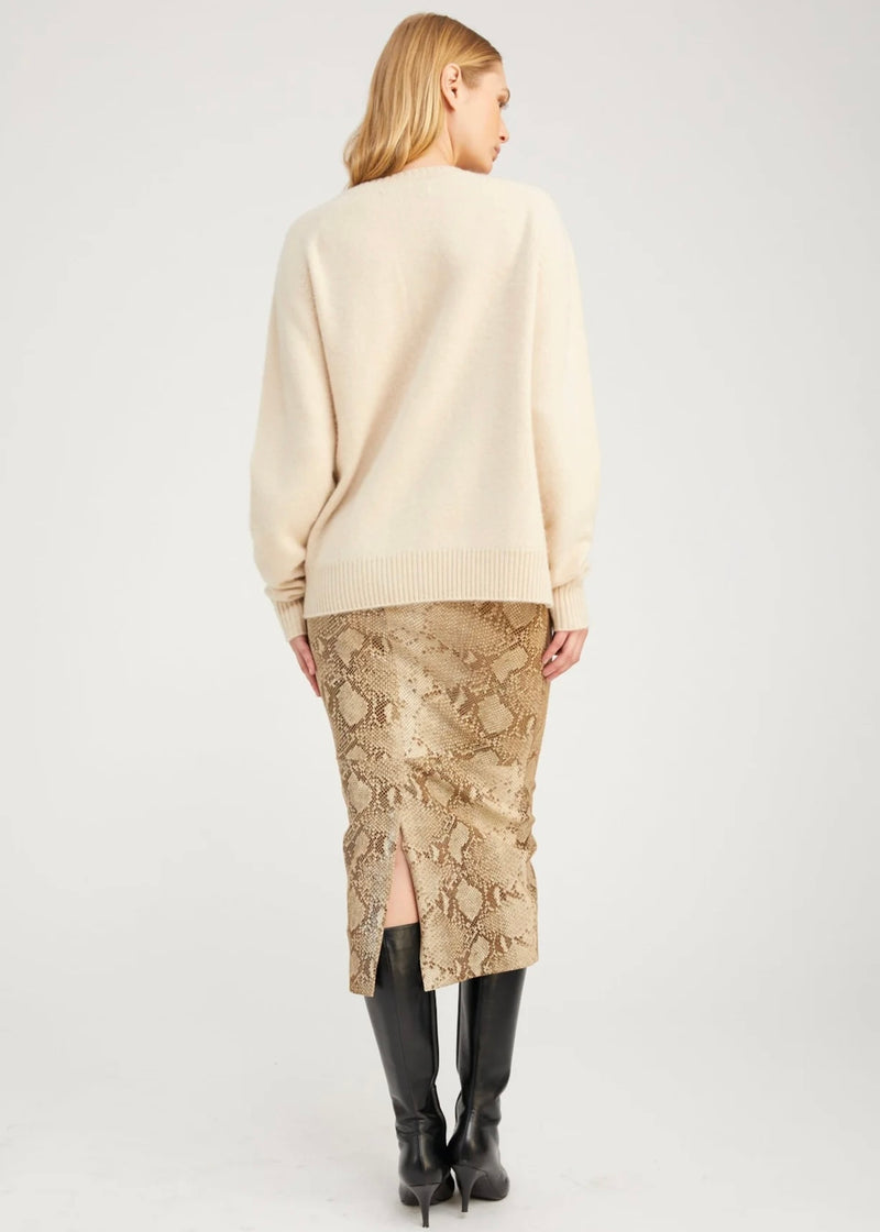 SPRWMN Beige Python Leather Tube Skirt