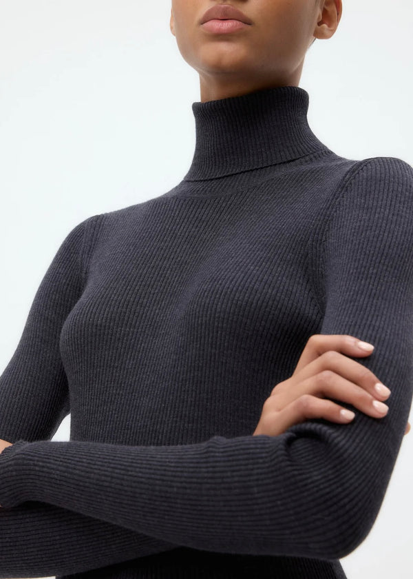 TWP Knit Turtleneck in Merino Wool Black