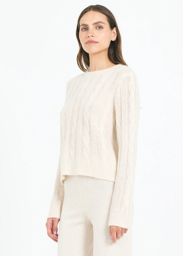 One Grey Day Mel Cashmere Pullover Bone