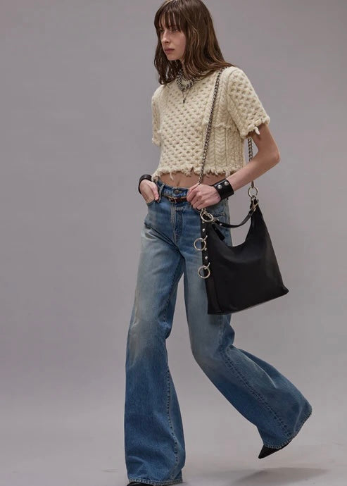 R13 Charlotte Jean Patton Blue Stretch