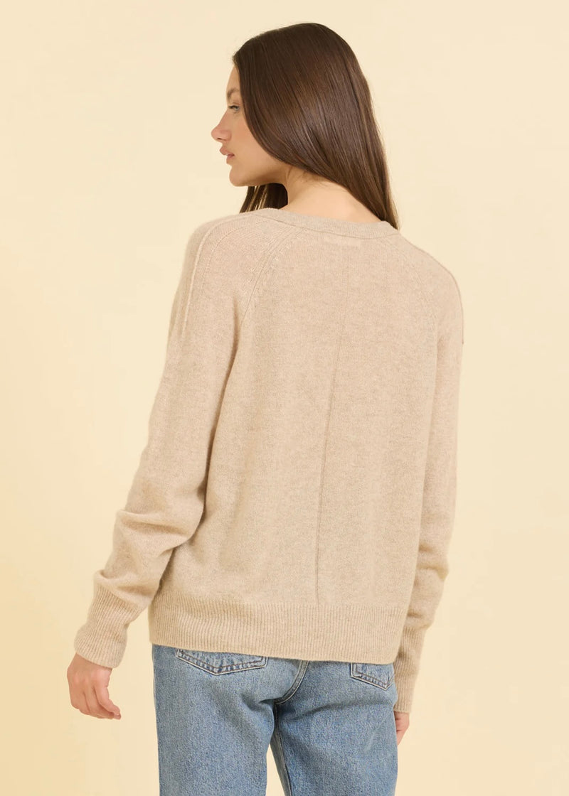 OGD Sloane Cashmere V-Neck Oatmeal