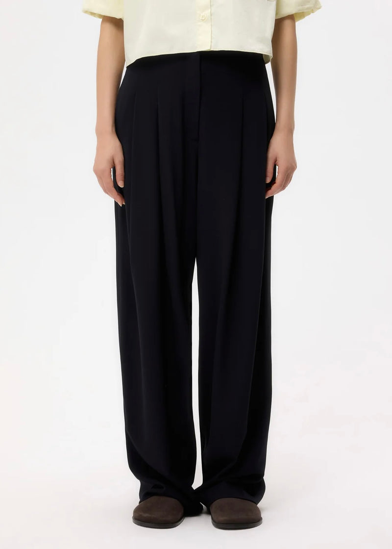 TWP Carries Trouser in Drapey Wool Crepe Midnight