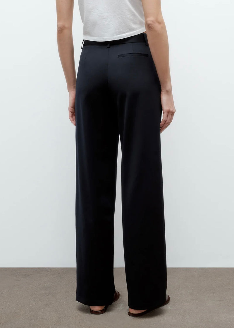TWP Elizabeth Street Pant in Satin Faced Wool Suiting Midnight
