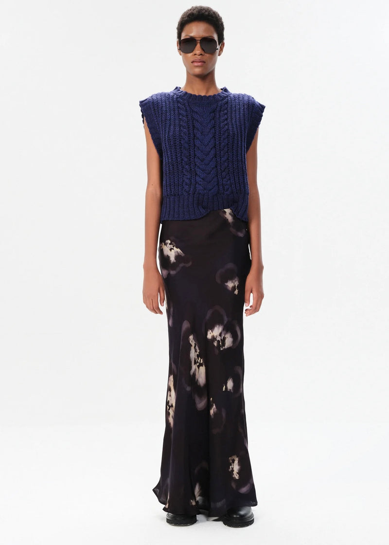 Maria Cher Quesada Alice Long Skirt Midnight Blue