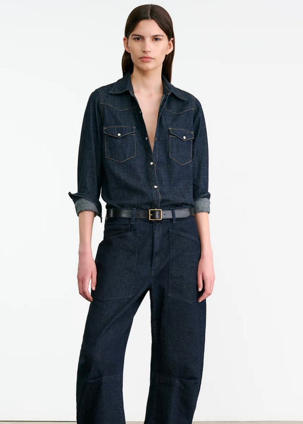 Nili Lotan Travis Shirt Indigo Rinse
