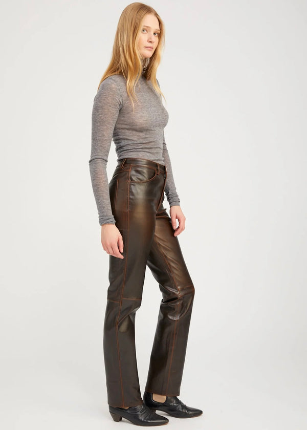 SPRWMN 5 Pocket Slim Straight Burnt Umber