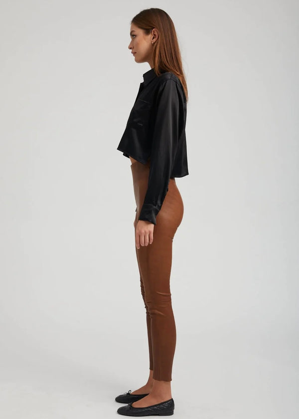 SPRWMN Cocoa Leather Ankle Leggings