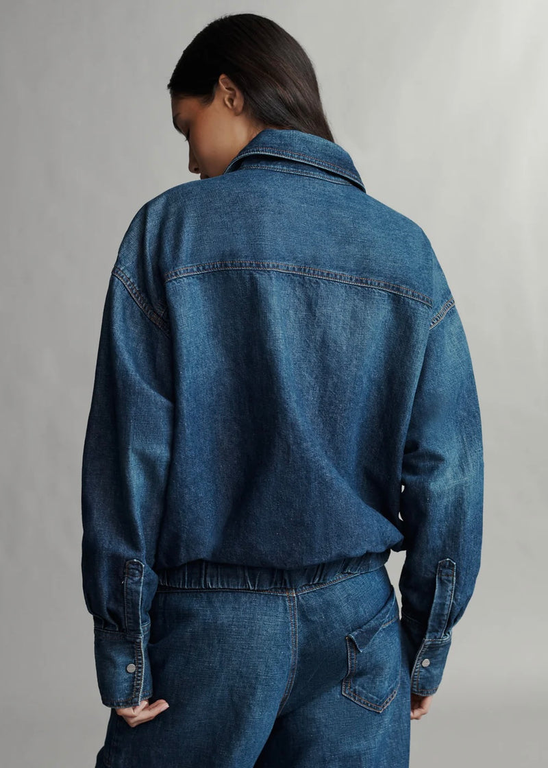 TWP Denim Bubble Jacket in Linen Cotton Denim