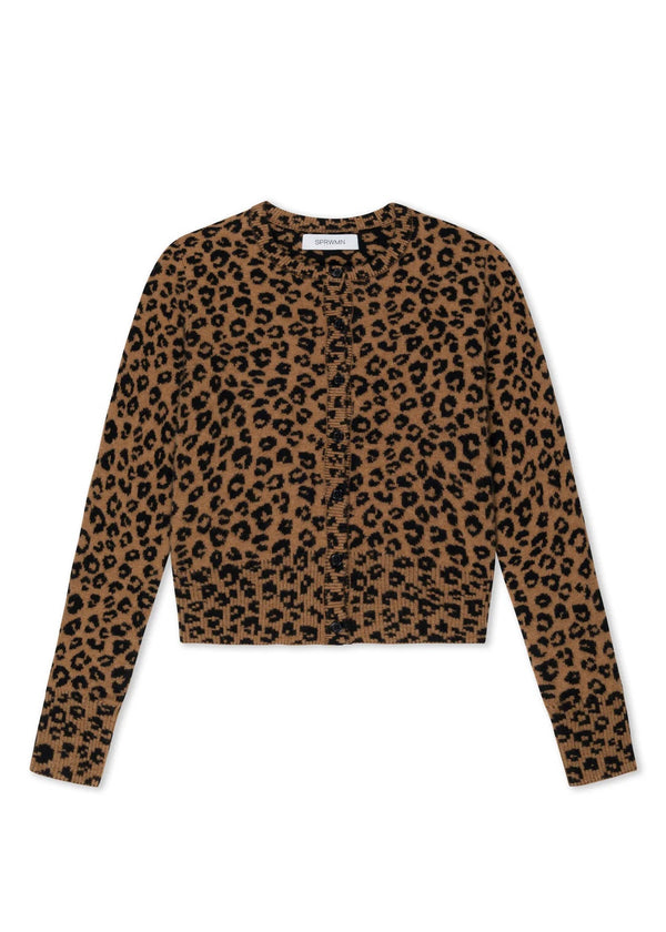 SPRWMN Leopard Cashmere Baby Cardigan