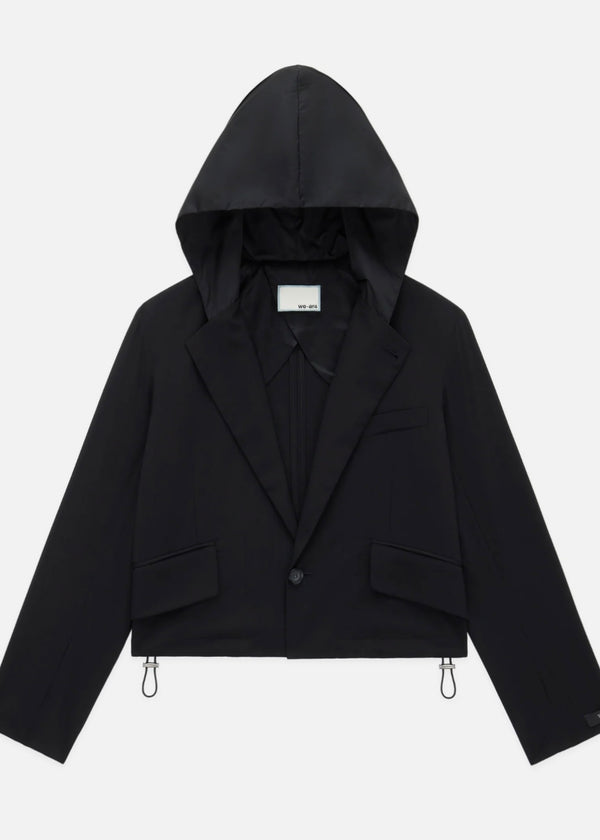 WE-AR4 The Cropped Hooded Blazer Black