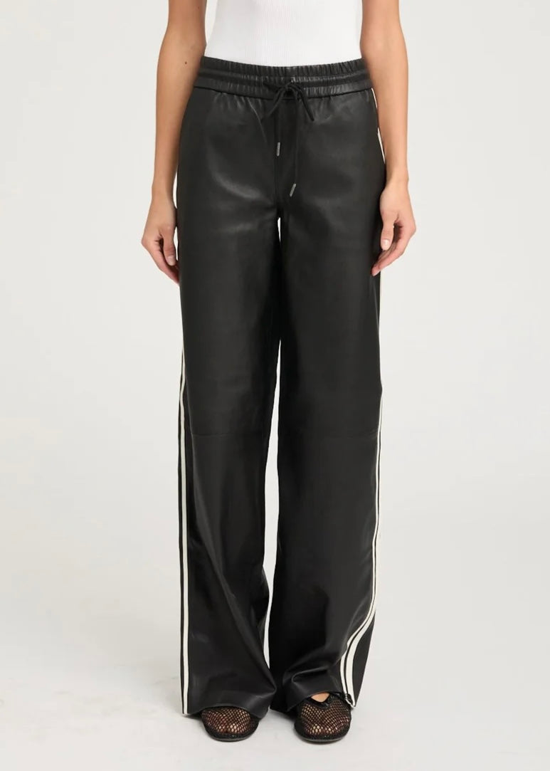 SPRWMN Leather Drawstring Pants Black