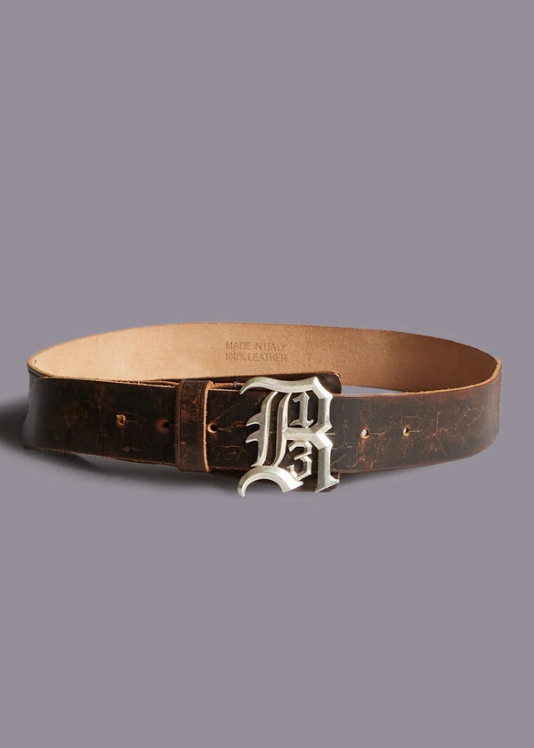 R13 Logo Belt Brown