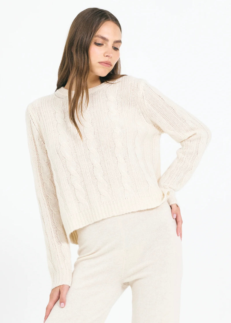 One Grey Day Mel Cashmere Pullover Bone