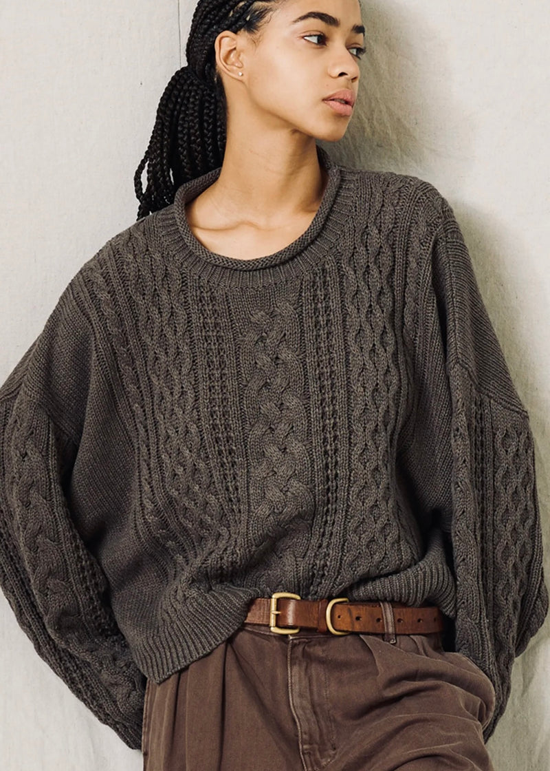 Denimist Aron Sweater with Rolled Neck Medium Heather Brown