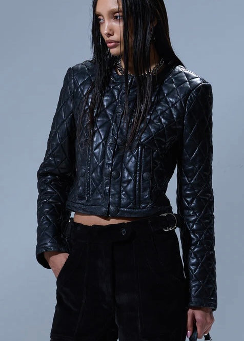 R13 Hook Front Leather Jacket