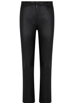 SPRWMN 5 Pocket Ankle Slim Straight Leather Pant