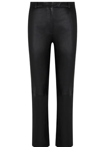 SPRWMN 5 Pocket Ankle Slim Straight Leather Pant