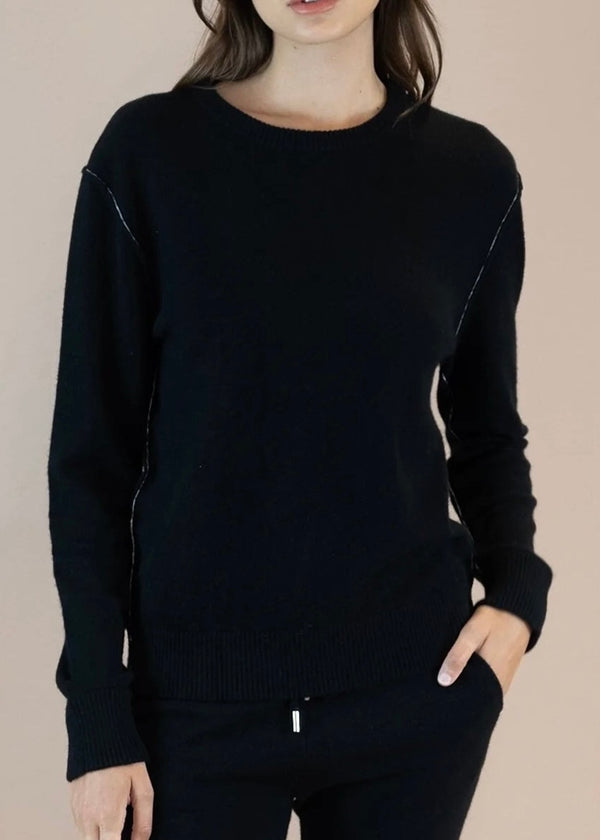 Kathryn McCarron Benny Medium-Weight Cashmere Sweater Black