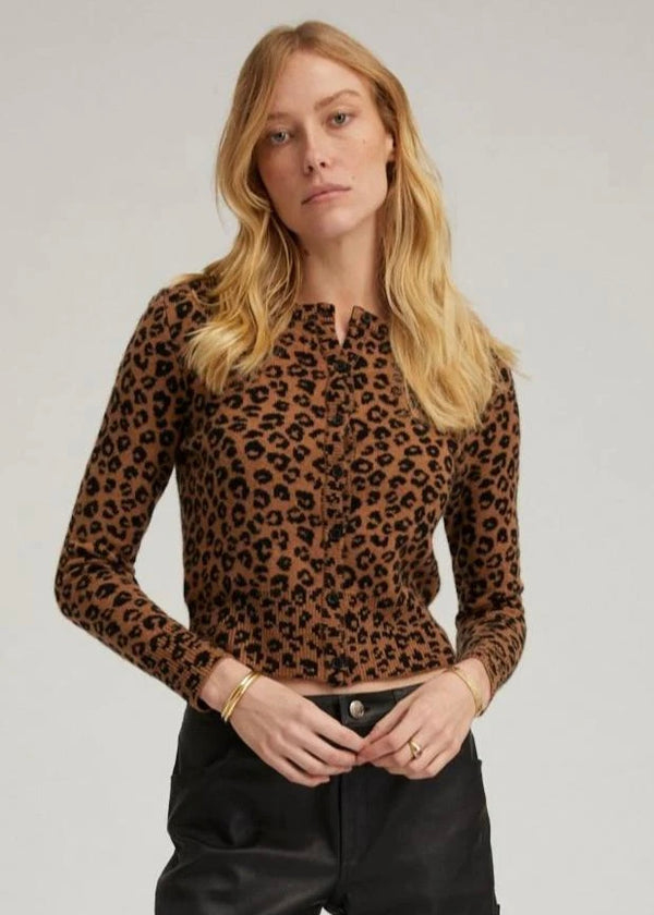 SPRWMN Leopard Cashmere Baby Cardigan