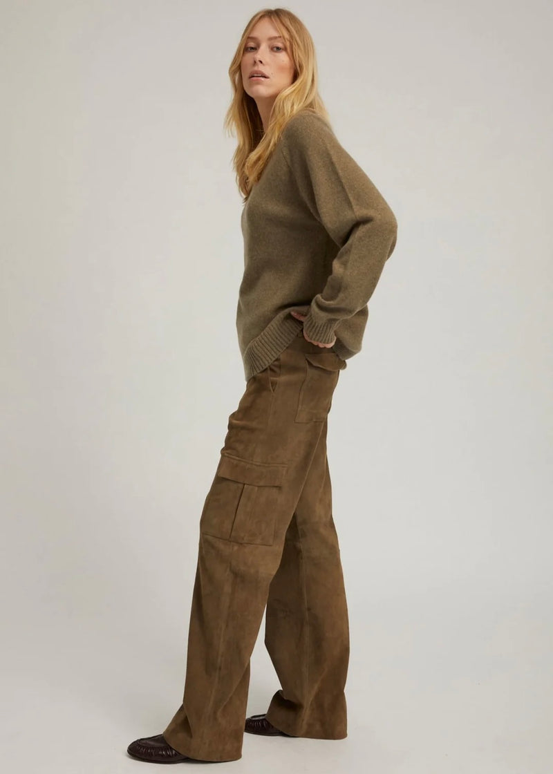 SPRWMN Suede Cargo Trouser Olive