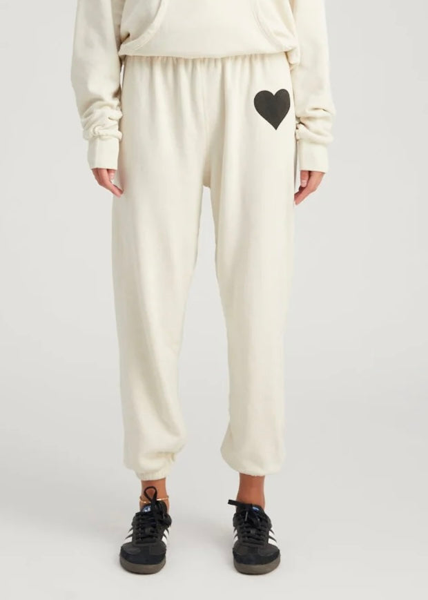 SPRWMN Heart Sweatpant Vintage White/Black