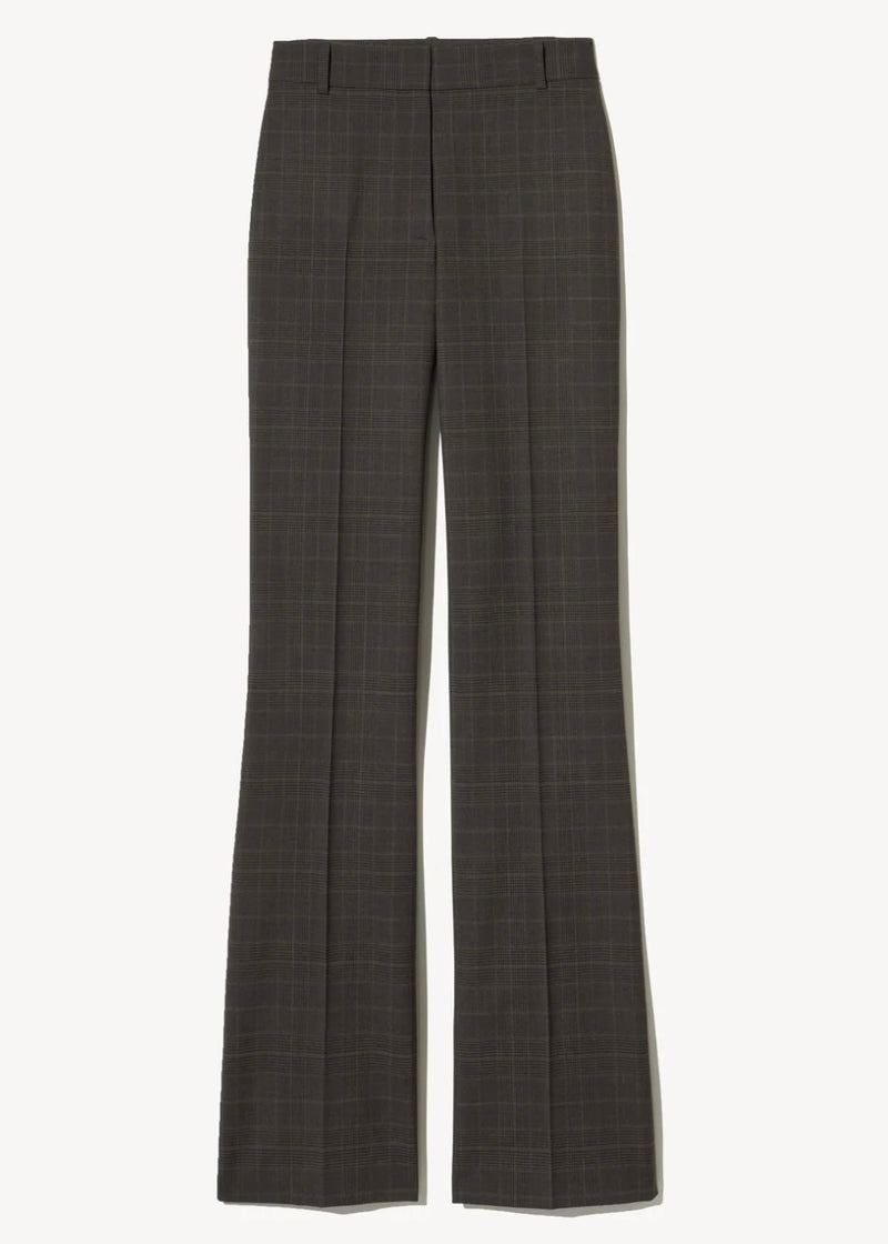 Nili Lotan Corette Wool Pant Cigar Plaid