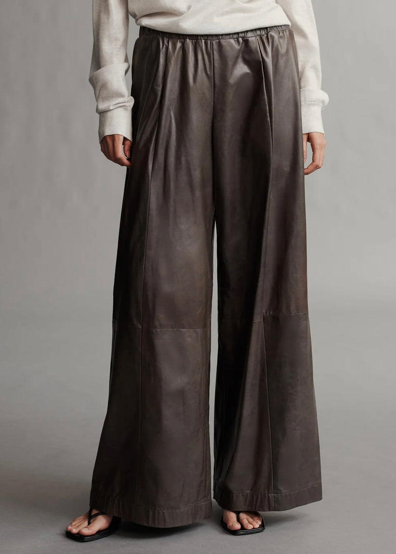 TWP Eva Pant in Paper Leather Fudge