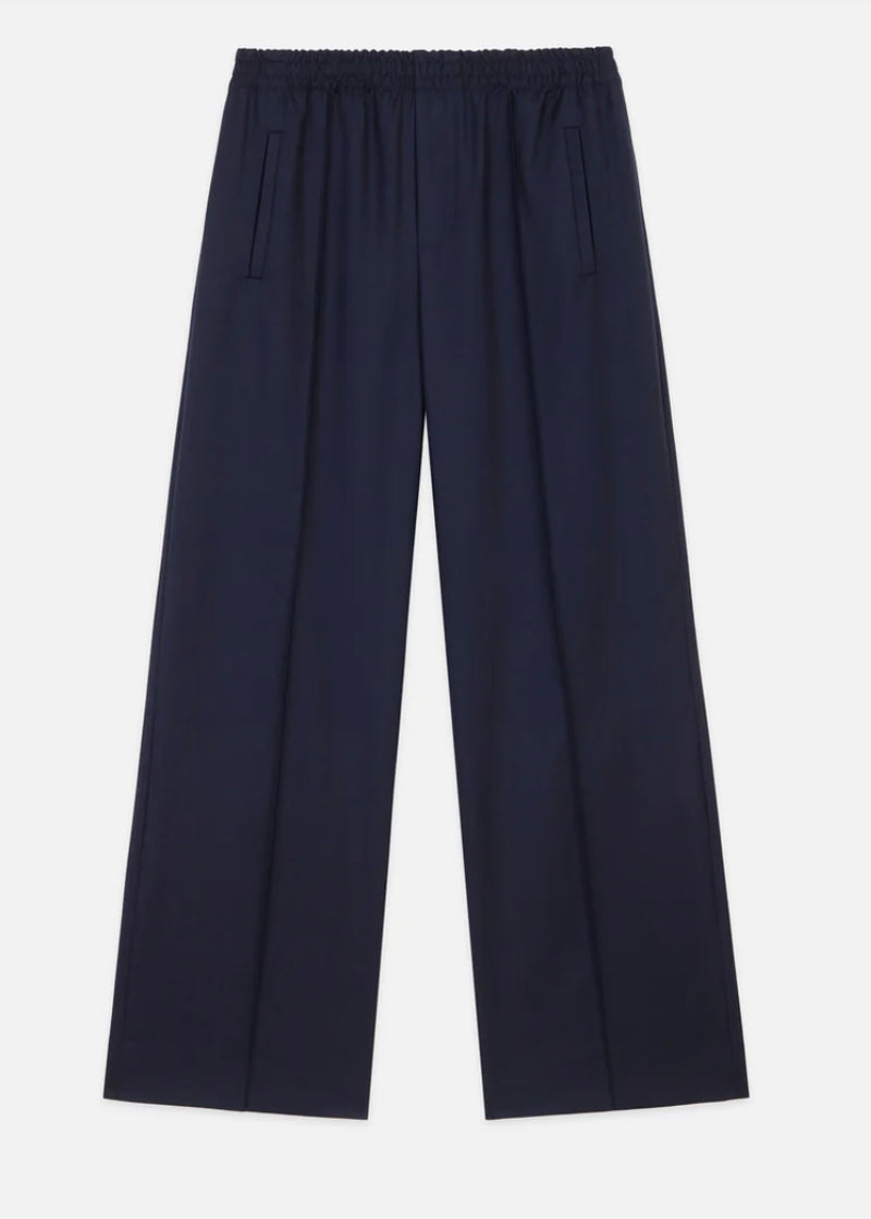 WE AR4 The Prep Trouser in Navy Pinstripe