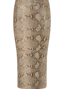 SPRWMN Beige Python Leather Tube Skirt