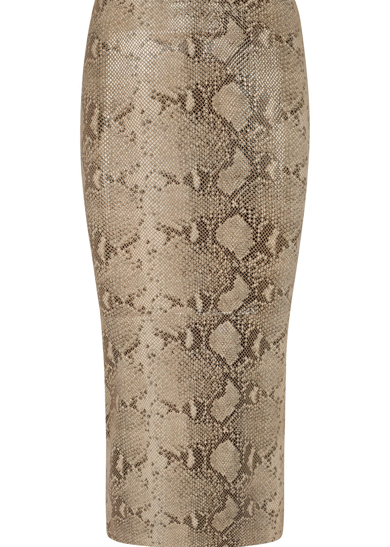 SPRWMN Beige Python Leather Tube Skirt