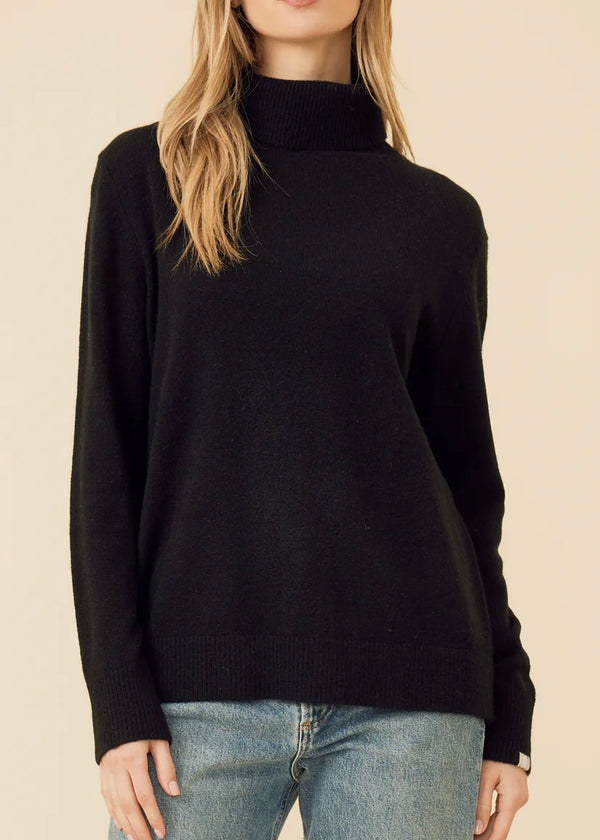 One Grey Day Sloane Cashmere Turtleneck Black