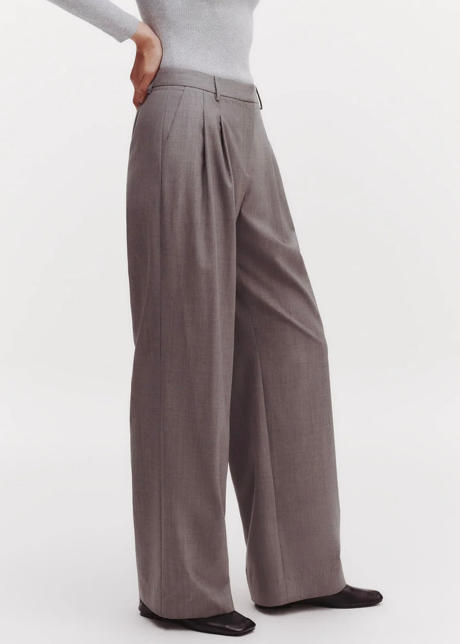 TWP Sulli Pant in Ultra Fine Stretch Suiting Heather Grey – TRISH