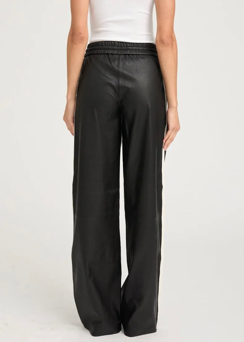 SPRWMN Leather Drawstring Pants Black