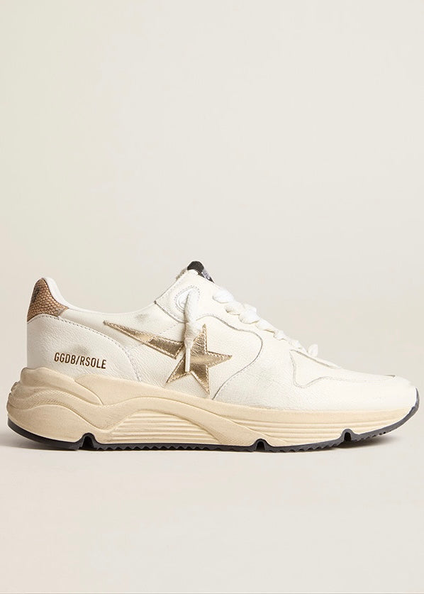 Golden Goose Running Sole White/Gold