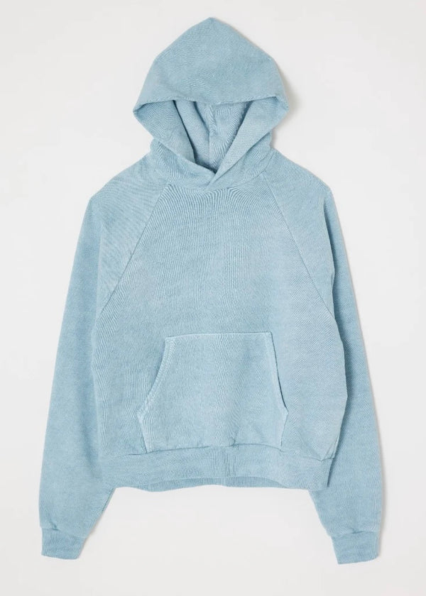 Moussy Garment Dyed Hoodie Light Blue