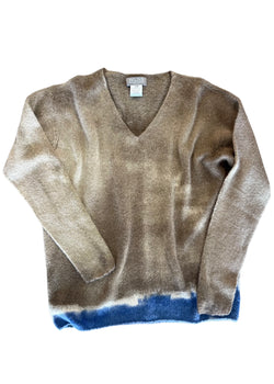 WLNS V Neck Tan Tiedye