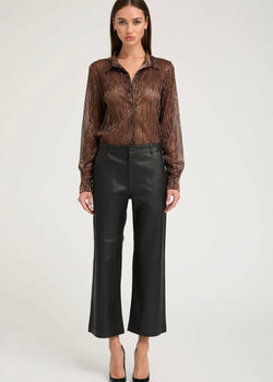 SPRWMN Leather Cropped Trouser Black