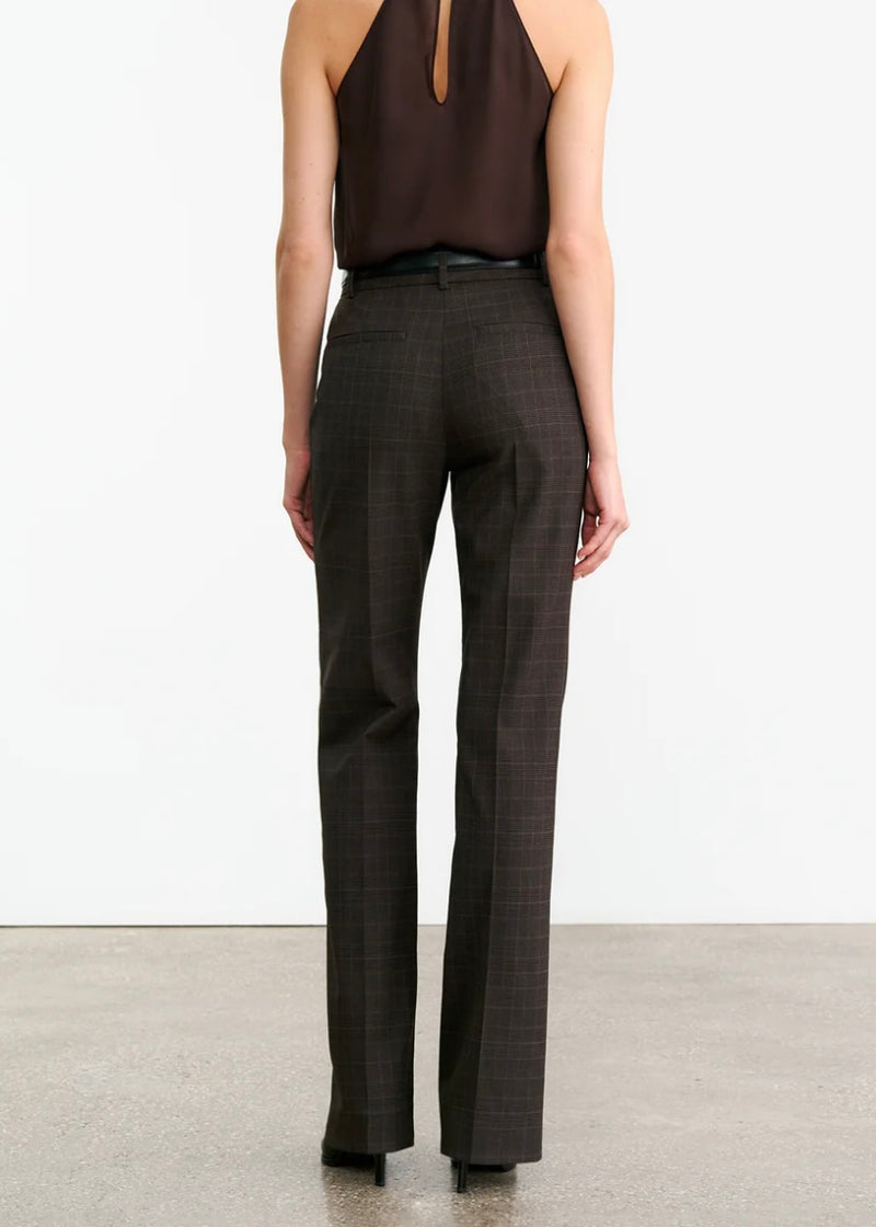 Nili Lotan Corette Wool Pant Cigar Plaid