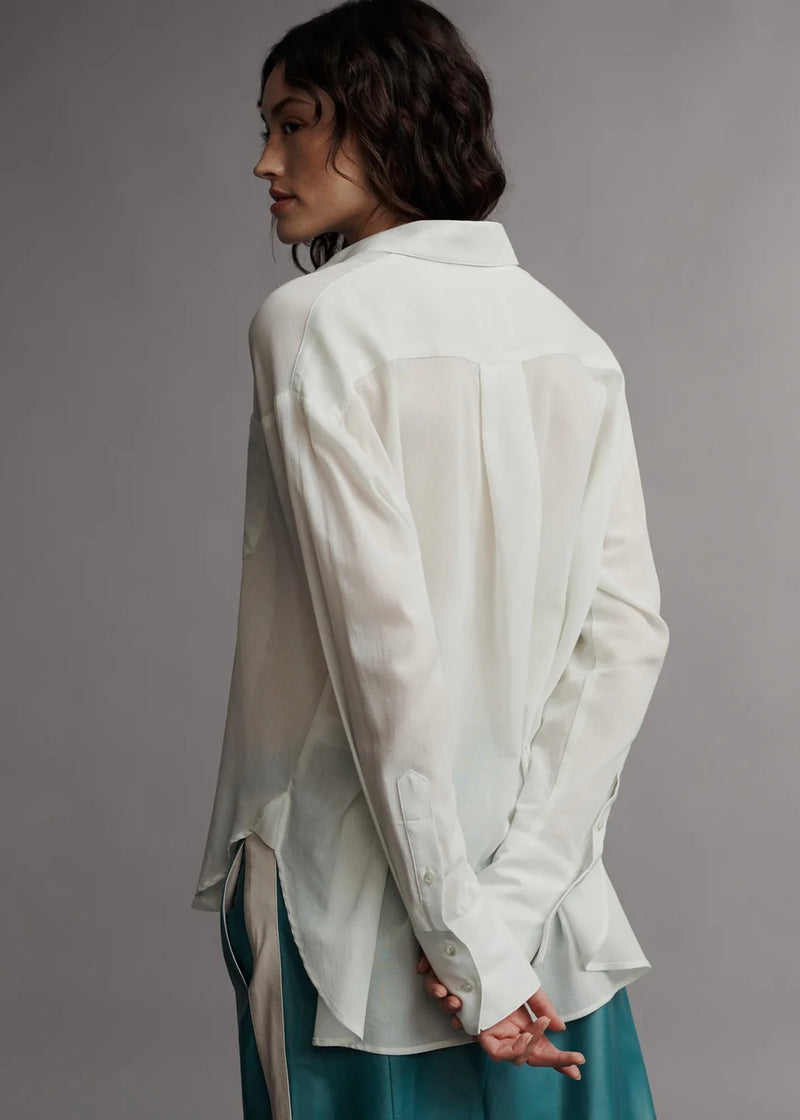 TWP Big Joe Shirt in Cotton Voile White