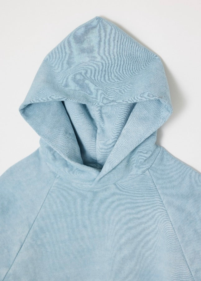 Moussy Garment Dyed Hoodie Light Blue