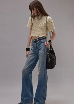R13 Charlotte Jean Patton Blue Stretch