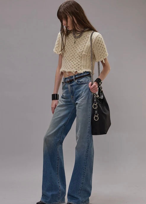 R13 Charlotte Jean Patton Blue Stretch