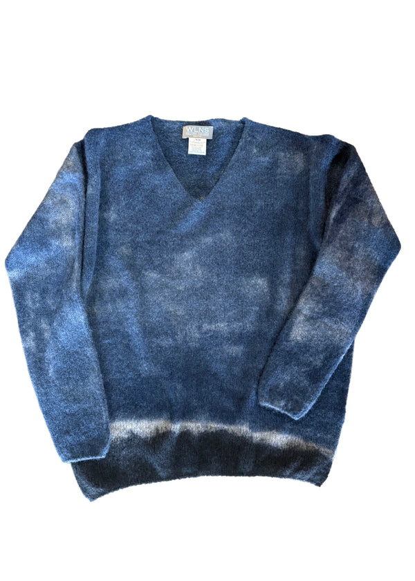 WLNS V Neck Blue Tiedye