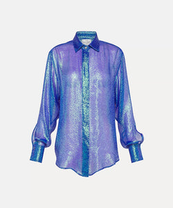 Forte Iridescent Silk Shirt Purple